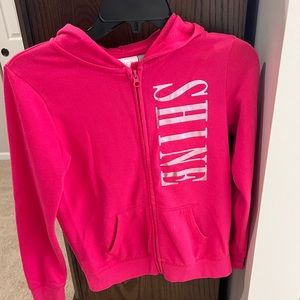 Children’s pink graphic zip up hoodie